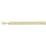 Hollow Bevelled Curb Chain - 14k Yellow Gold 8.9mm