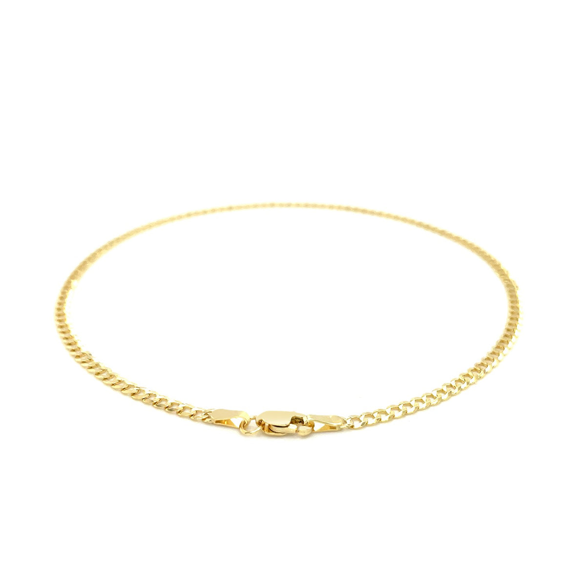 Curb Link Anklet - 14k Yellow Gold 2.50mm
