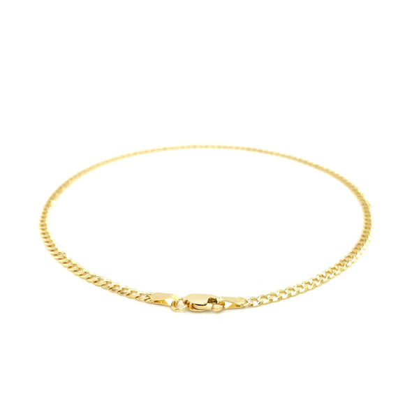 Curb Link Anklet - 14k Yellow Gold 2.50mm
