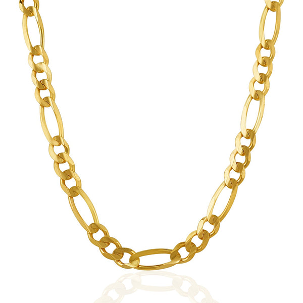 Solid Figaro Chain - 14k Yellow Gold 7.00 mm