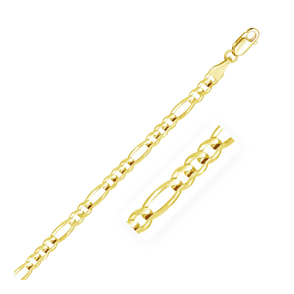 Solid Figaro Chain - 14k Yellow Gold 4.50 mm