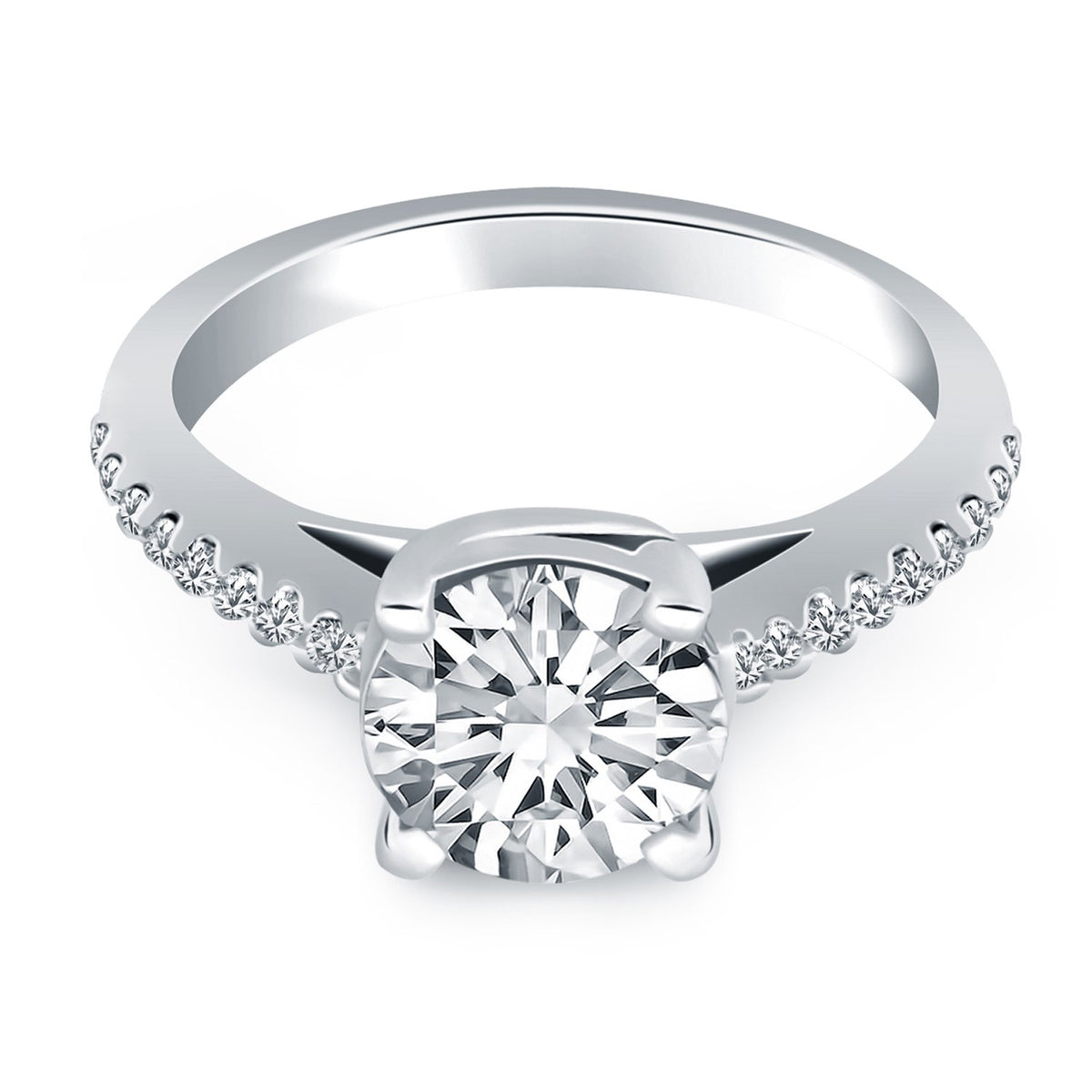 Trellis Diamond Engagement Ring - 14k White Gold