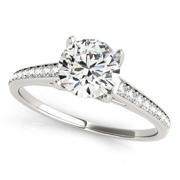 Diamond Engagement Ring With Cathedral Design 1 1/3 ct tw - 14k White Gold