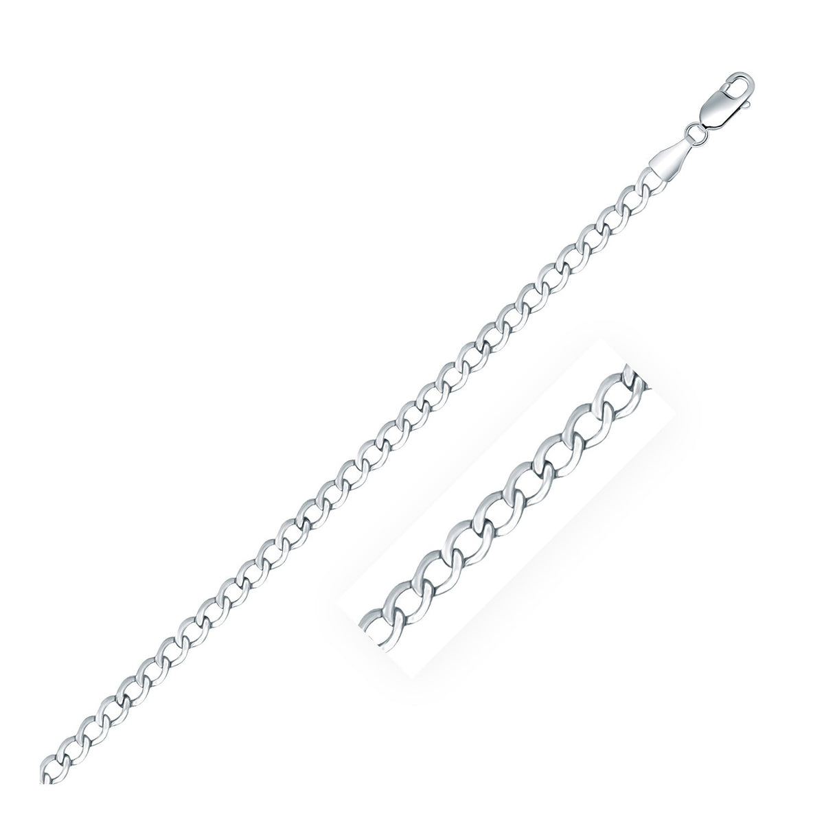 Curb Style Chain - Sterling Silver 3.70mm
