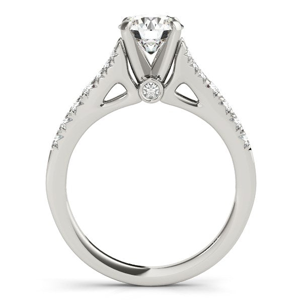 Split Shank Prong Set Diamond Engagement Ring 1 3/8 ct tw - 14k White Gold