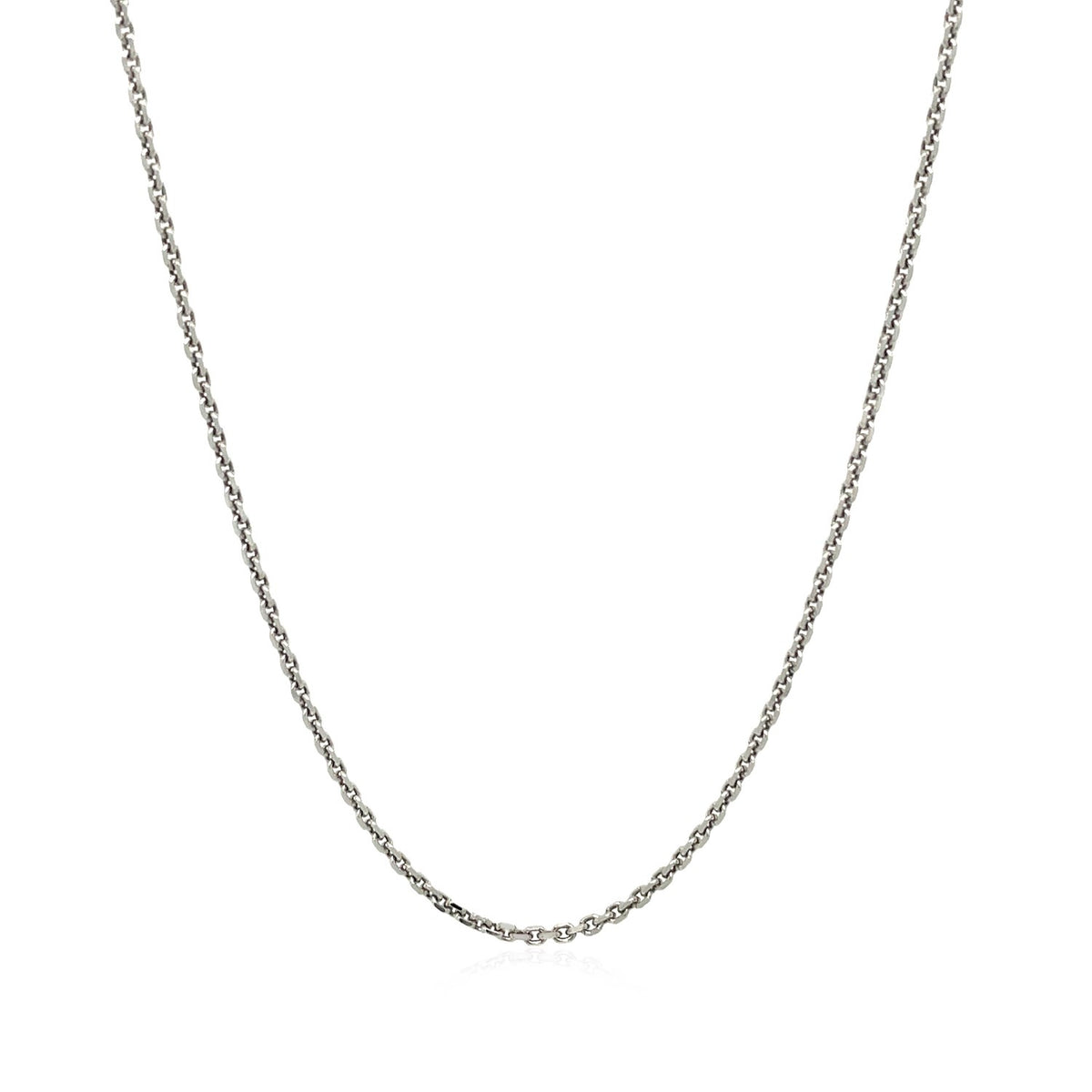 Sterling Silver Rhodium Plated Cable Chain - Sterling Silver 1.40mm
