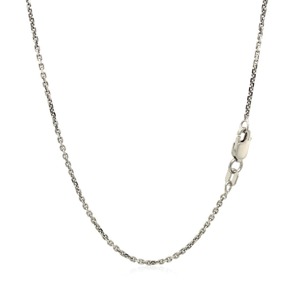 Sterling Silver Rhodium Plated Cable Chain - Sterling Silver 1.40mm