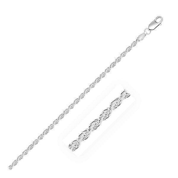 Diamond Cut Rope Style Chain - Sterling Silver 2.90mm