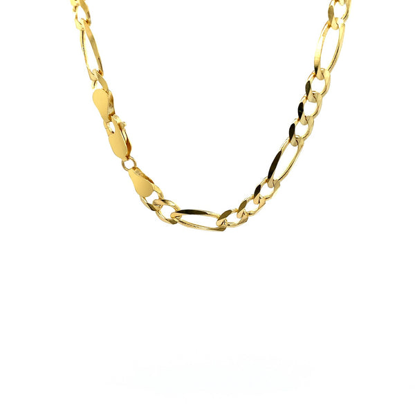 Solid Figaro Chain - 14k Yellow Gold 6.00 mm