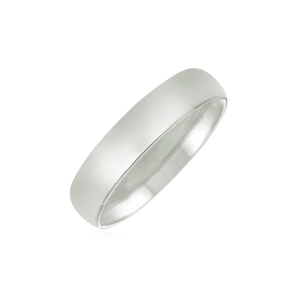 Comfort Fit Wedding Band - 14k White Gold 5mm