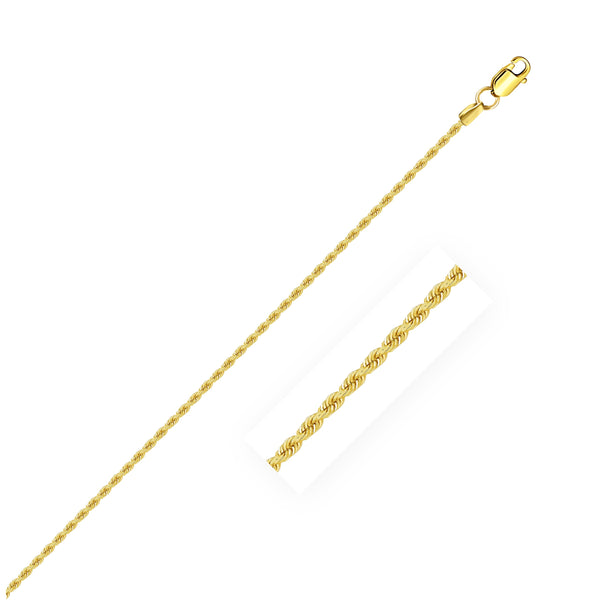 Solid Rope Chain - 14k Yellow Gold 1.30mm