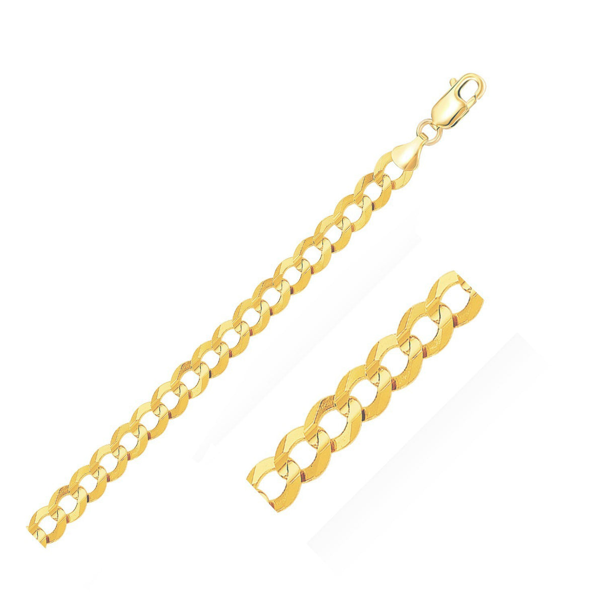 Solid Curb Chain - 14k Yellow Gold 10.00mm