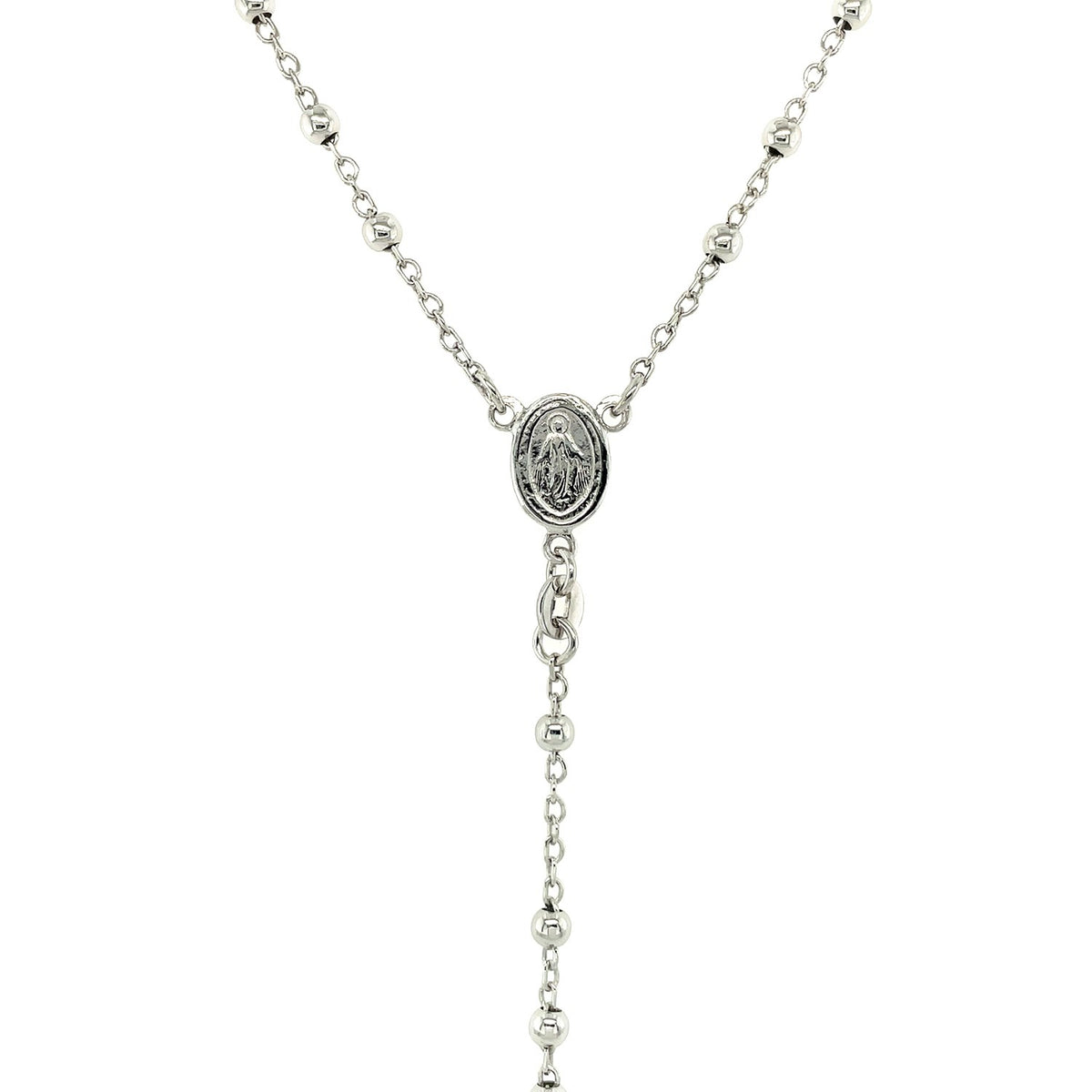 Fine Rosary Chain and Bead Necklace - Sterling Silver
