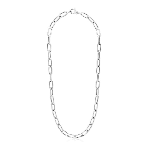Wide Paperclip Chain - Sterling Silver