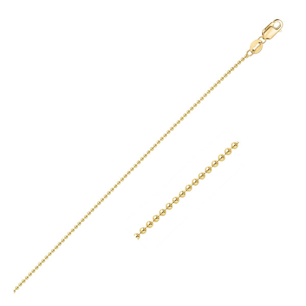 Bead Chain - 14k Yellow Gold 1.0mm
