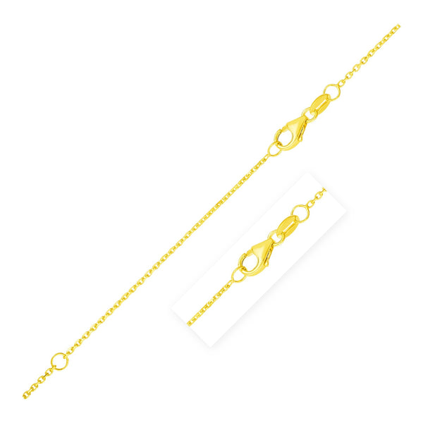 Double Extendable Diamond Cut Cable Chain - Yellow Gold 0.87mm