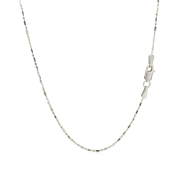 Diamond Cut Bead Chain - 14k White Gold 0.90mm