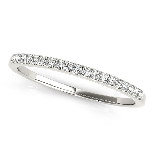 Scallop Pave Set Diamond Wedding Ring 1/8 ct tw - 14k White Gold