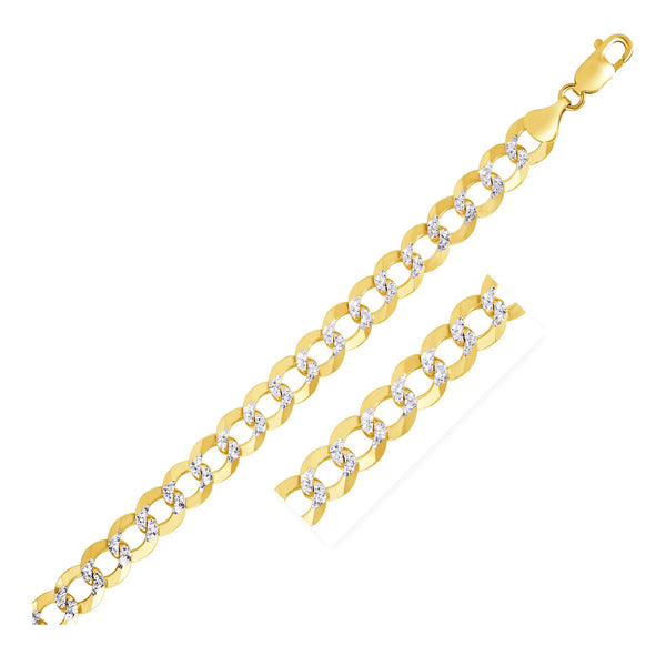 Pave Curb Chain - 14k Two Tone Gold 8.30mm