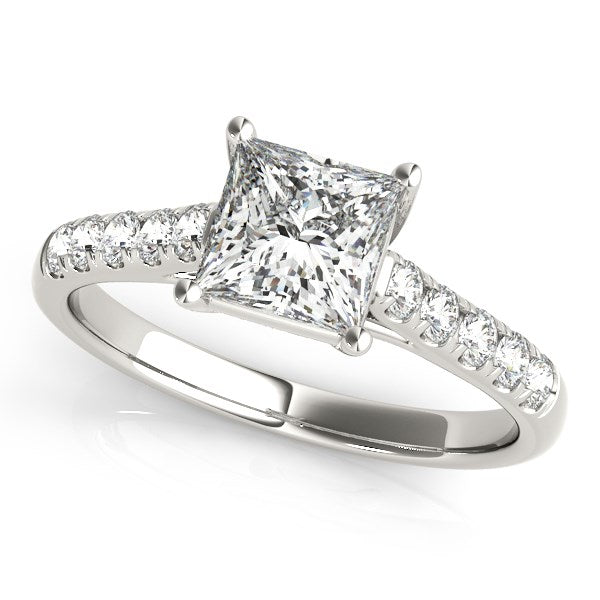 Trellis Set Princess Cut Diamond Engagement Ring 1 1/4 ct tw - 14k White Gold
