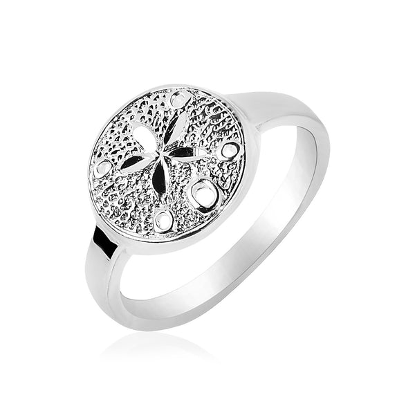 Textured Sand Dollar Ring - Sterling Silver