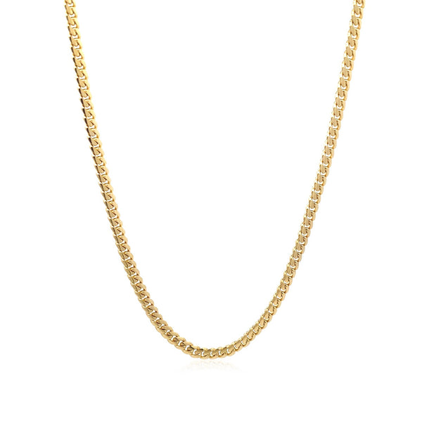 Classic Solid Miami Cuban Chain - 14k Yellow Gold 3.20mm