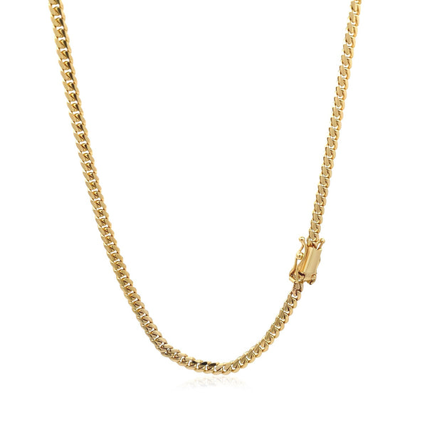 Classic Solid Miami Cuban Chain - 14k Yellow Gold 3.20mm
