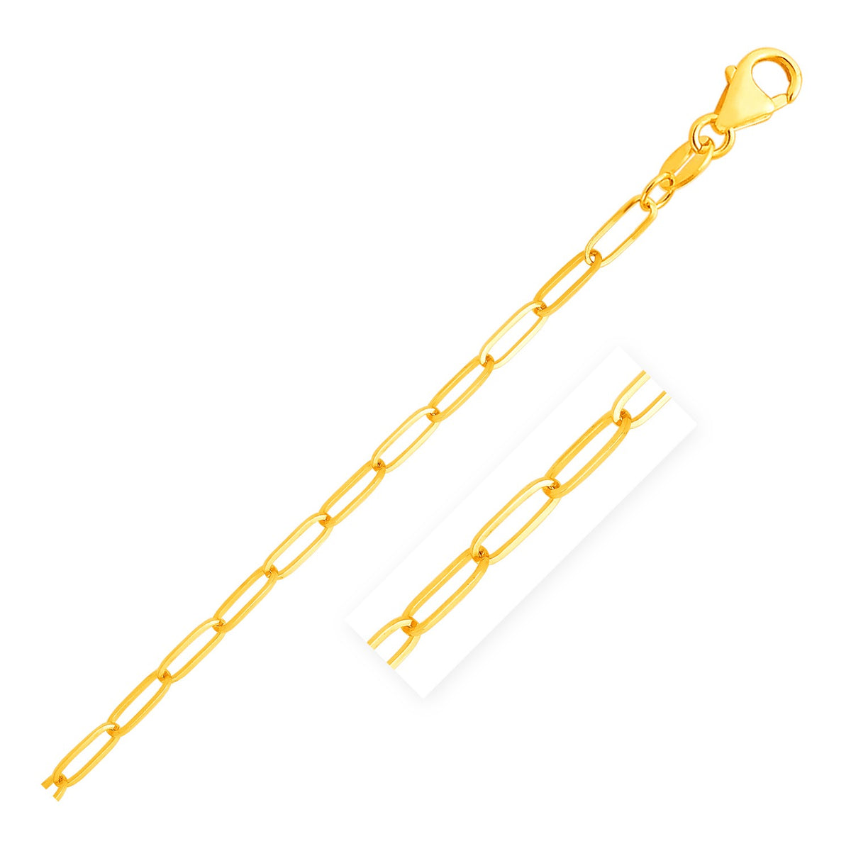 Paperclip Chain - 14k Yellow Gold 4.0mm