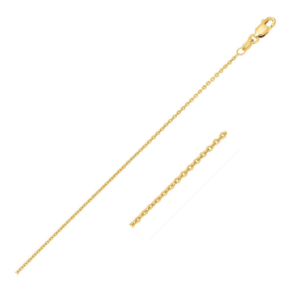 Round Cable Link Chain - 14k Yellow Gold 1.10mm