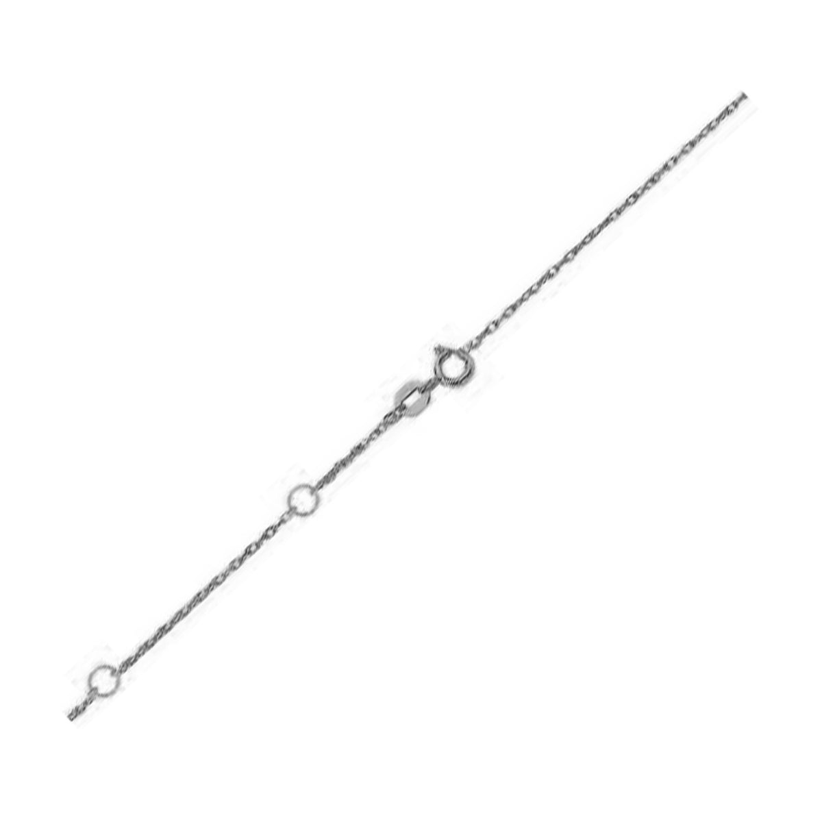 Double Extendable Rope Chain - 14k White Gold 0.85mm