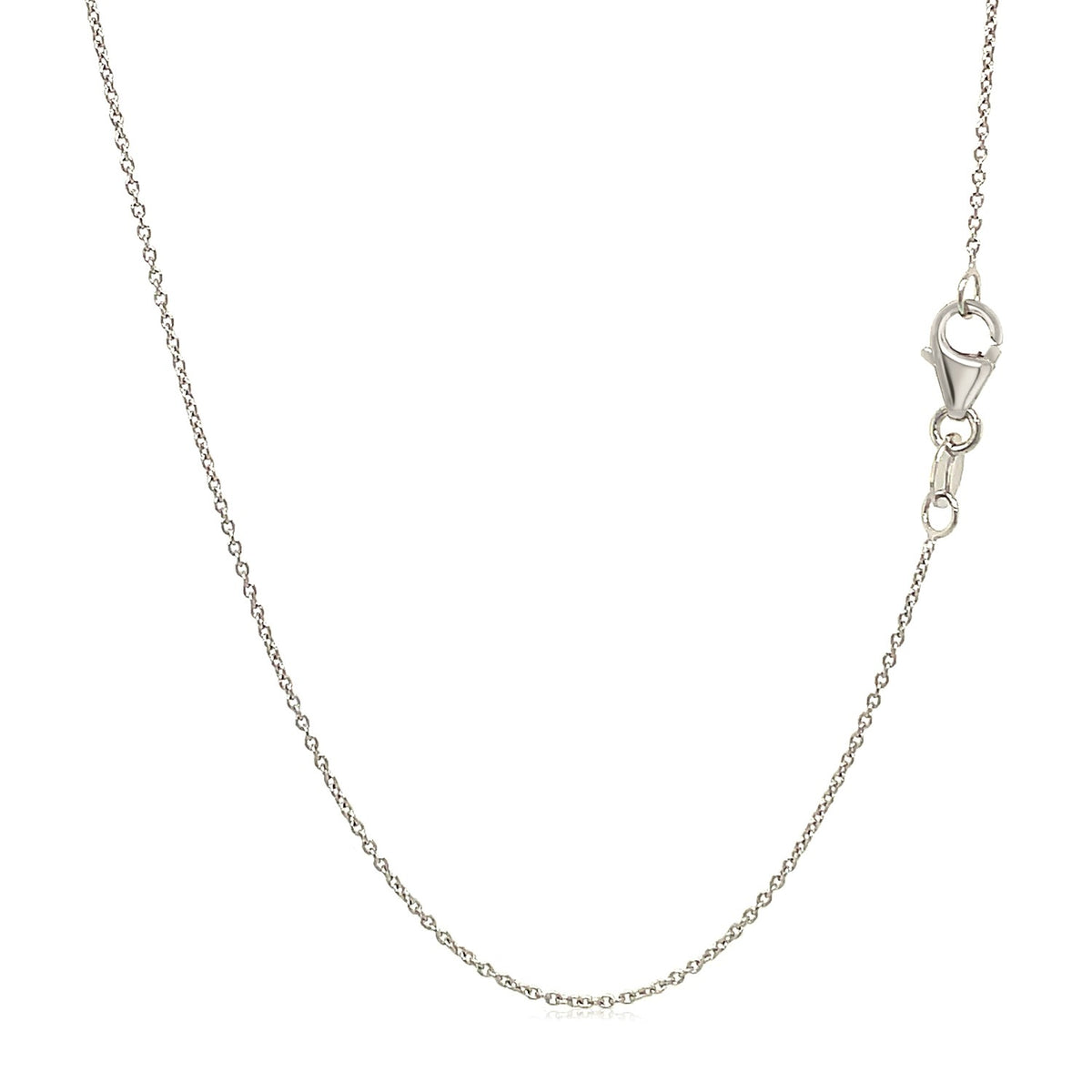 Oval Cable Link Chain - 14k White Gold 0.85mm