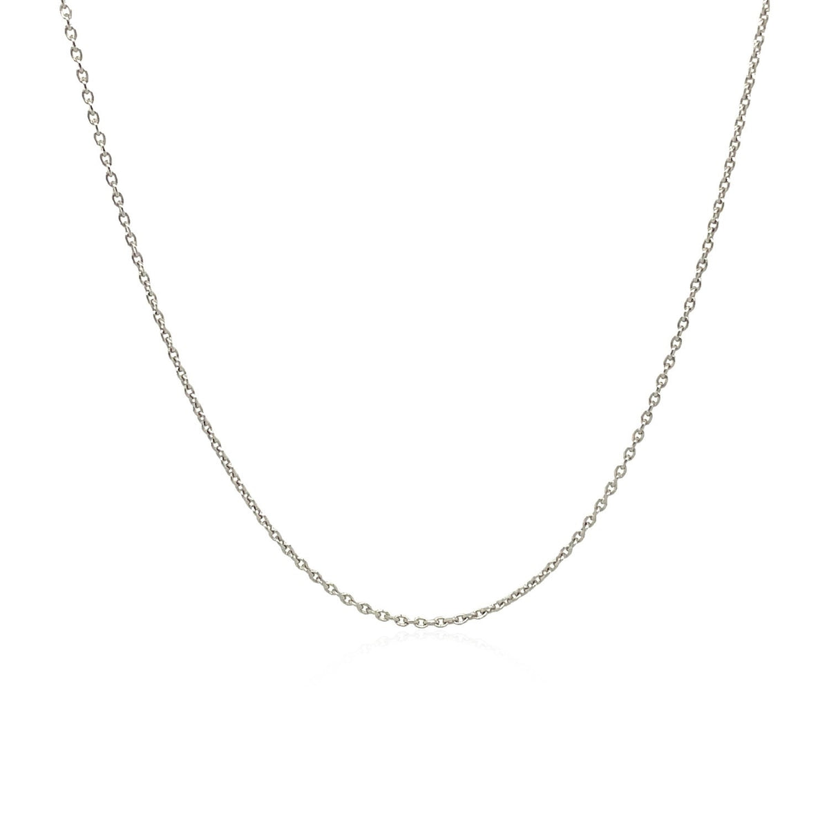 Round Cable Link Chain - 18k White Gold 0.97mm