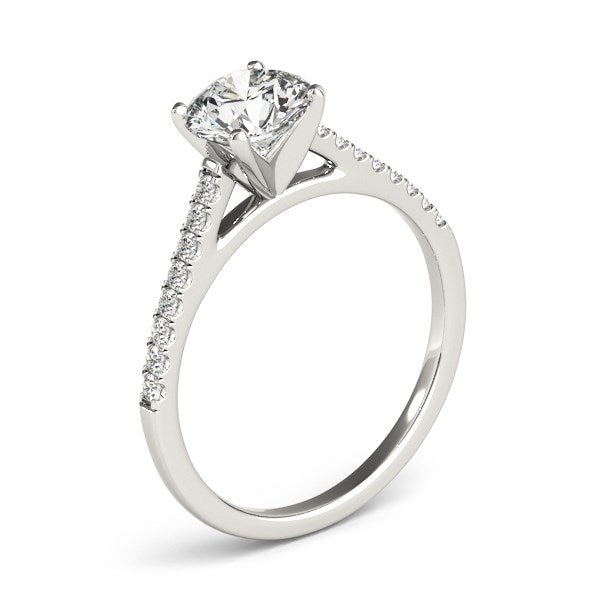 Pronged Round Diamond Engagement Ring 1 5/8 ct tw - 14k White Gold