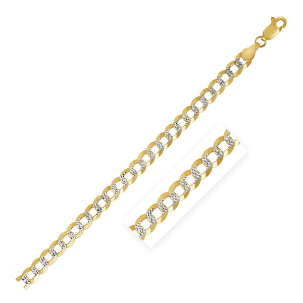 Pave Curb Chain - 14k Two Tone Gold 3.20mm