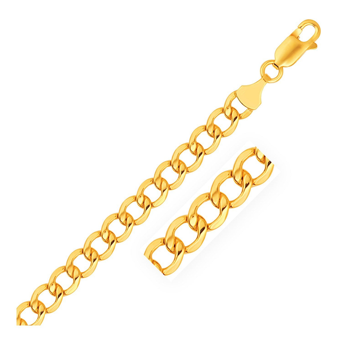 Lite Curb Bracelet - 10k Yellow Gold 6.20mm