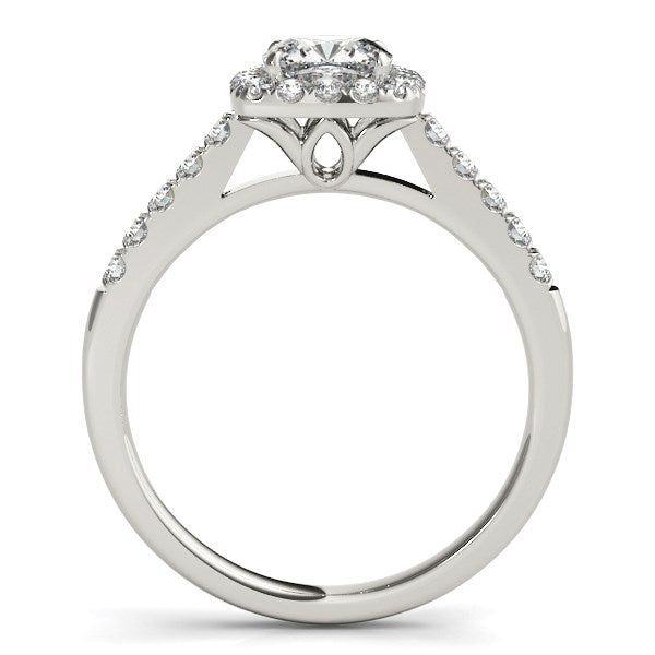 Square Outer Shape Round Diamond Engagement Ring 3/4 ct tw - 14k White Gold