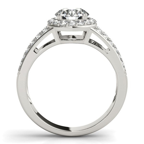 Round Split Shank Style Diamond Engagement Ring 1 1/2 ct tw - 14k White Gold