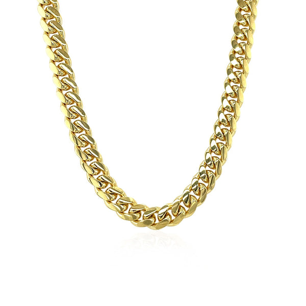 Classic Miami Cuban Solid Chain - 10k Yellow Gold 4.90mm