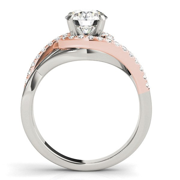 Bypass Diamond Engagement Ring 1 1/4 ct tw - 14k White and Rose Gold
