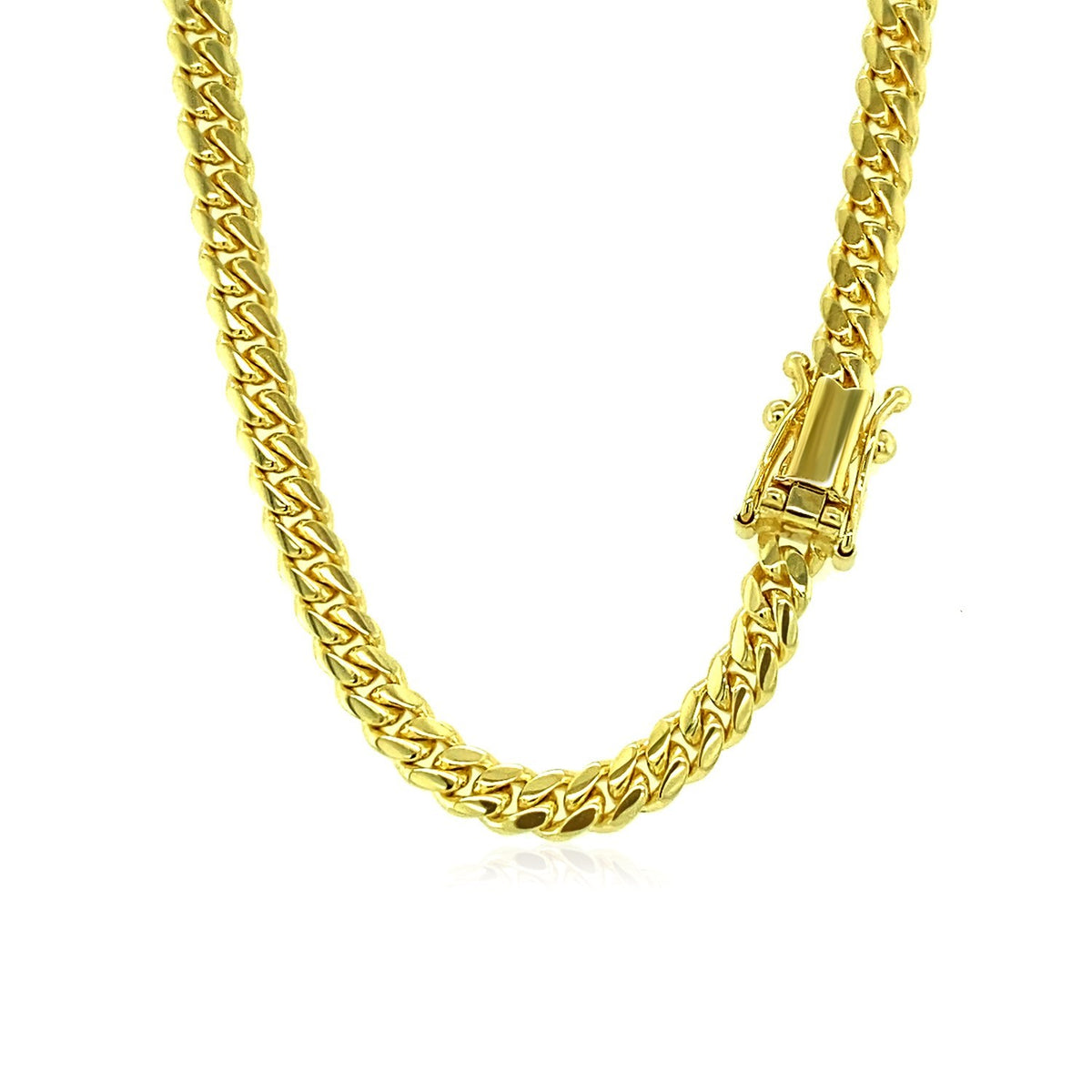 Classic Miami Cuban Solid Chain - 10k Yellow Gold 3.90mm