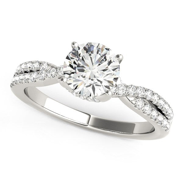 Fancy Prong Split Shank Diamond Engagement Ring 1 1/4 ct tw - 14k White Gold