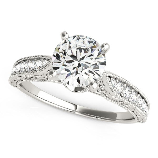 Antique Design Diamond Engagement Ring 1 5/8 ct tw - 14k White Gold