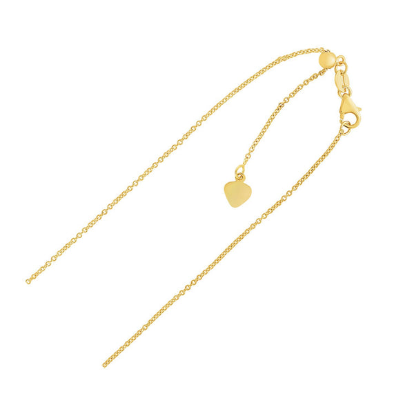 Adjustable Cable Chain - 14k Yellow Gold 0.97mm
