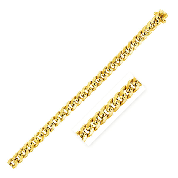 Semi Solid Miami Cuban Bracelet - 10k Yellow Gold 5.00mm