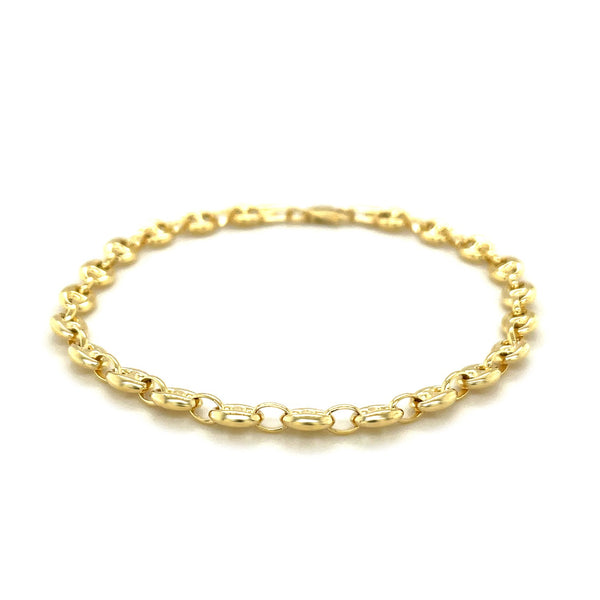 Puffed Mariner Anklet - 14k Yellow Gold 4.70mm