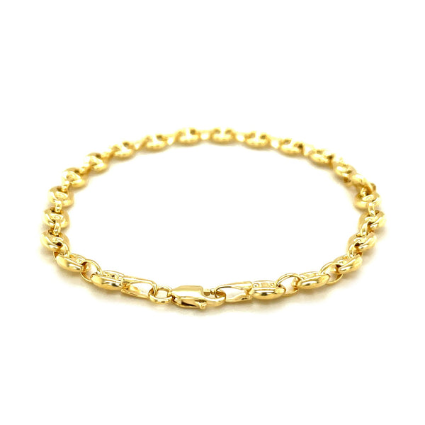 Puffed Mariner Anklet - 14k Yellow Gold 4.70mm
