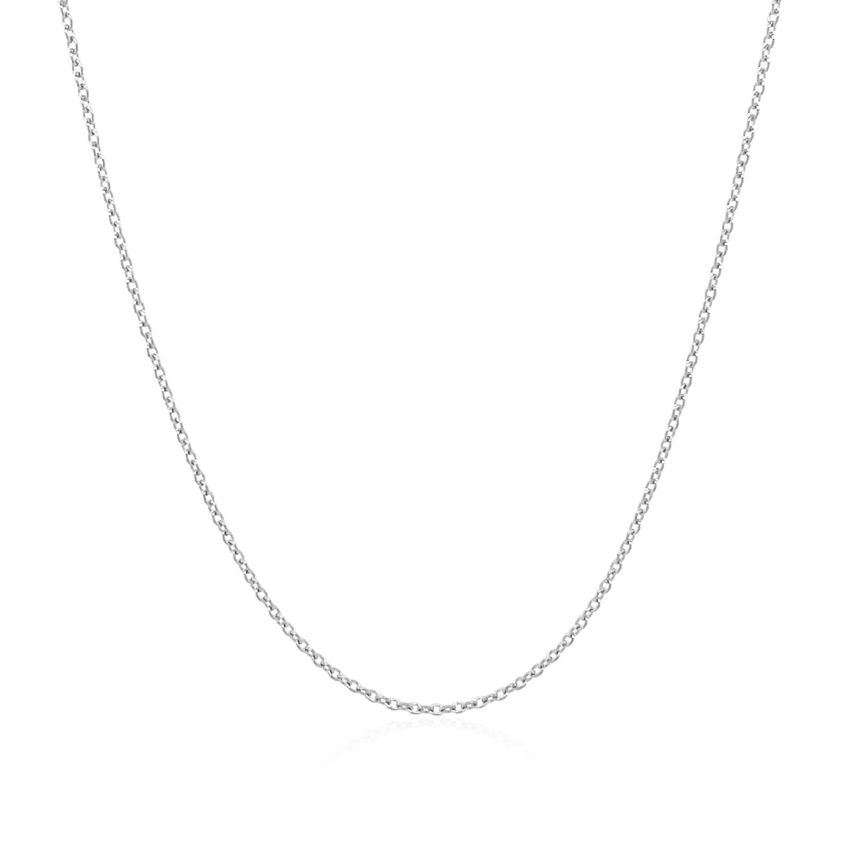 Oval Cable Link Chain - 14k White Gold 0.97mm
