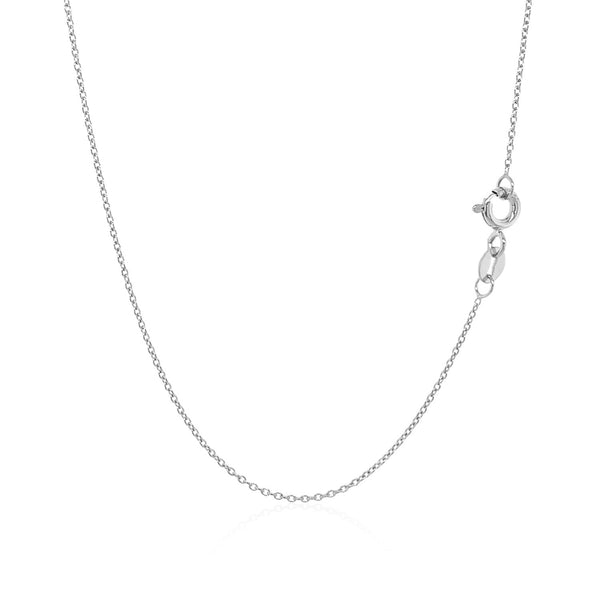 Oval Cable Link Chain - 14k White Gold 0.97mm