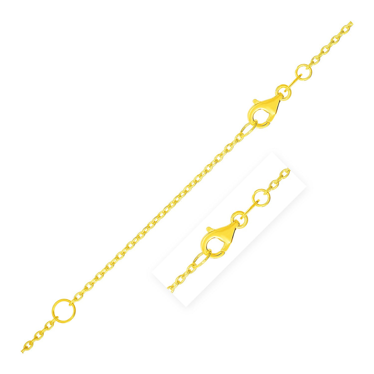 Extendable Cable Chain - 14k Yellow Gold 1.20mm