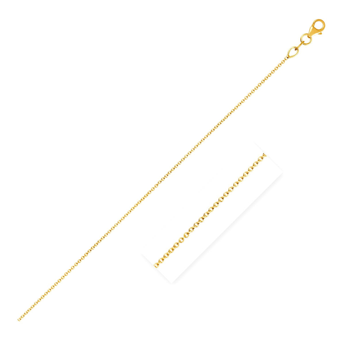 Double Extendable Cable Chain - 14k Yellow Gold 1.00mm